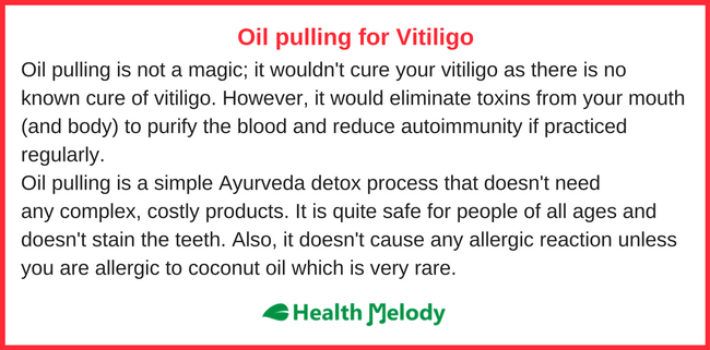 Coconut oil pulling vitiligo leucoderma