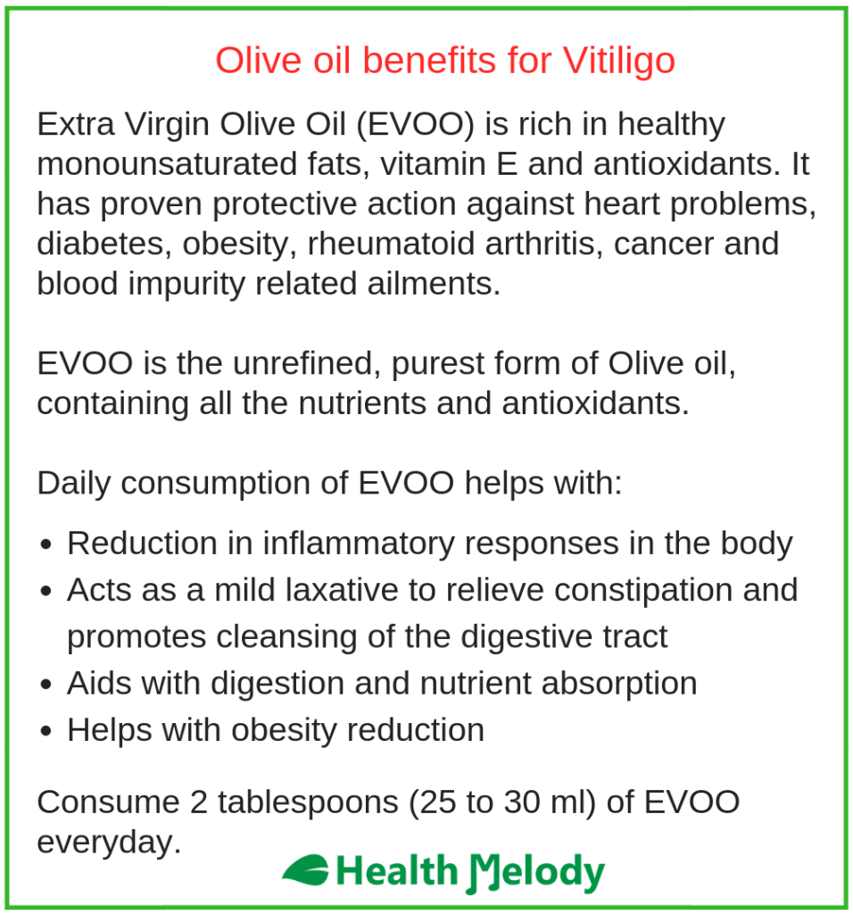 Extra Virgin Olive Oil Vitiligo Leucoderma White Spots